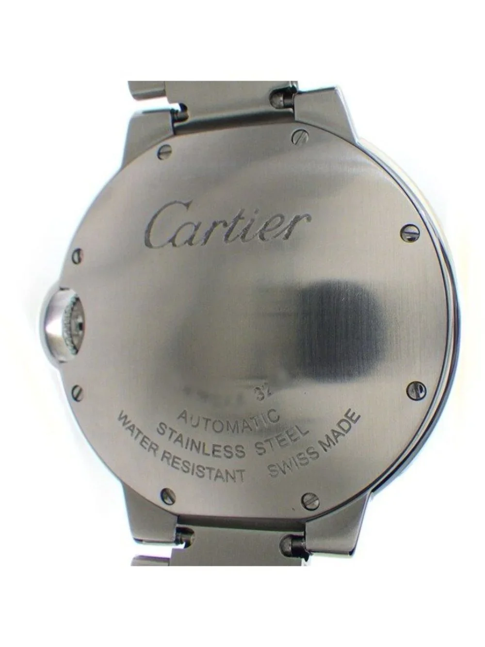 Cartier Watch Ballon Bleu MM Silver Guilloche Dial Roman Index SS Automatic